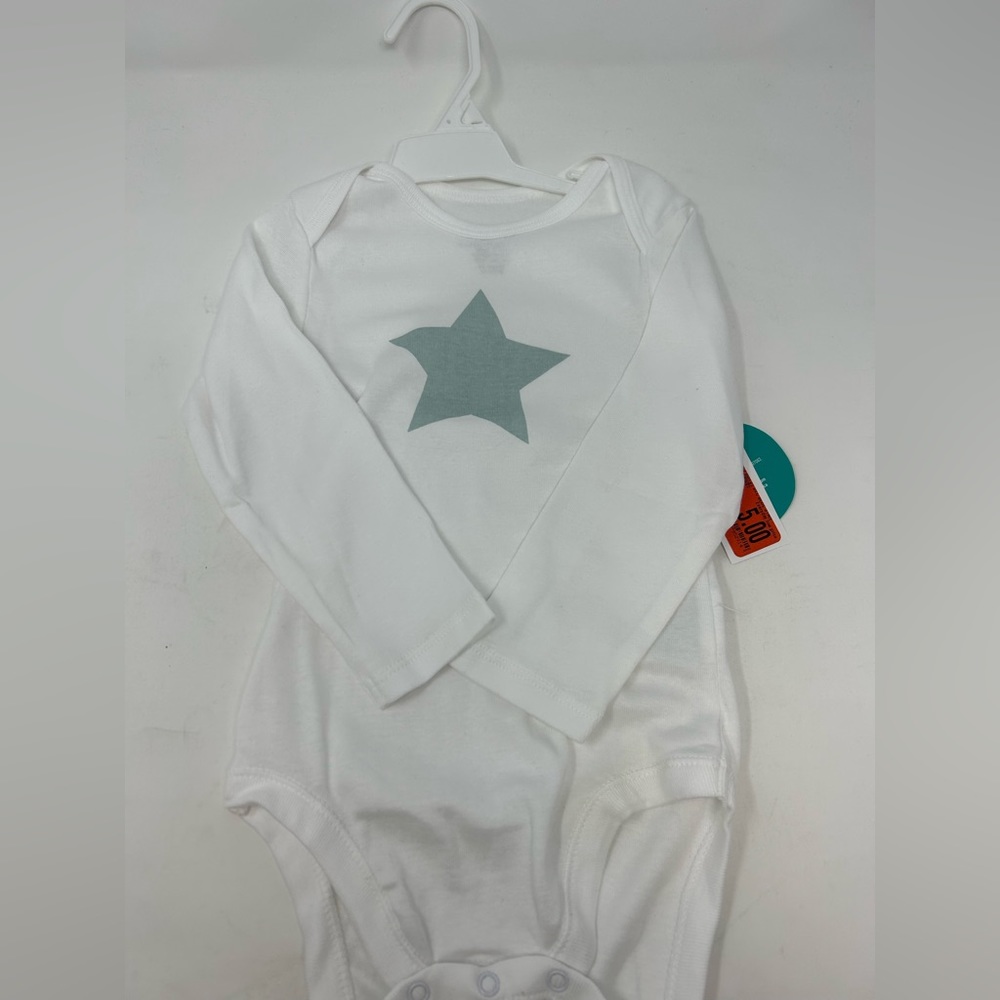 NWT Mighty Goods Blue Star Long Sleeve Bodysuit Onesie